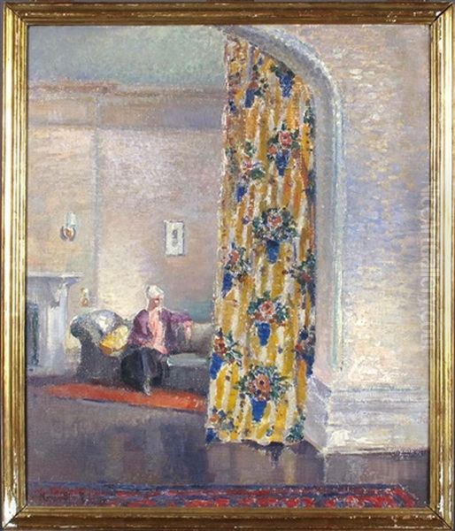 Dame Dans Un Interieur Oil Painting by Maurice Blieck