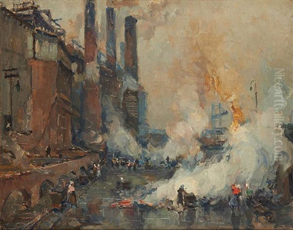 Paysage Industriel Oil Painting by Maurice Blieck