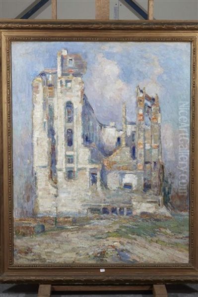 Hopital De La Panne En Ruine Oil Painting by Maurice Blieck