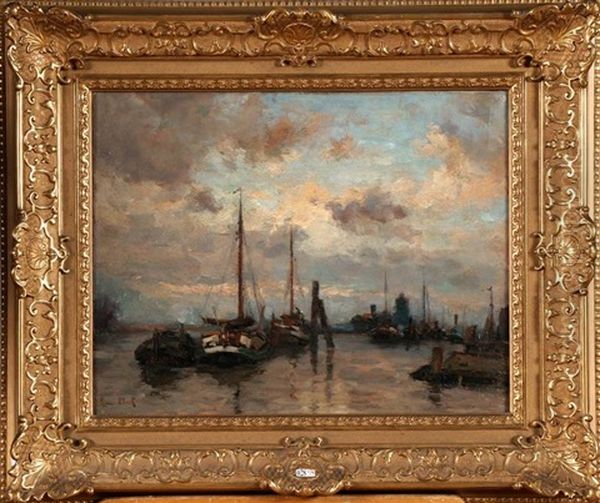 Coin D'un Port Oil Painting by Maurice Blieck