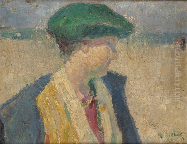 Jeune Femme Au Bord De La Mer Oil Painting by Maurice Blieck