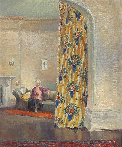 Dame In Een Interieur Oil Painting by Maurice Blieck