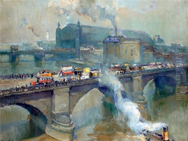 London Bridge Oil Painting by Maurice Blieck