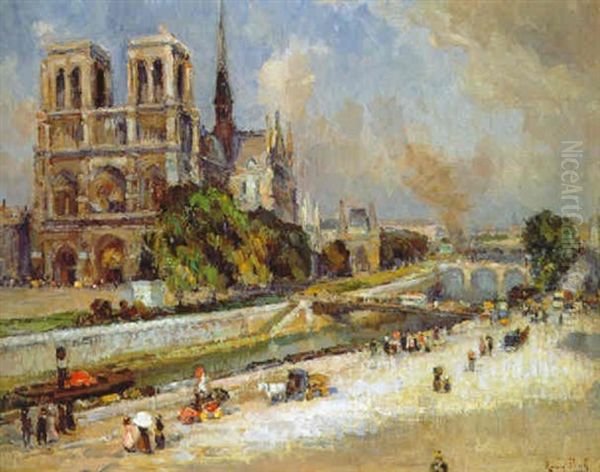 Notre Dame De Paris Oil Painting by Maurice Blieck