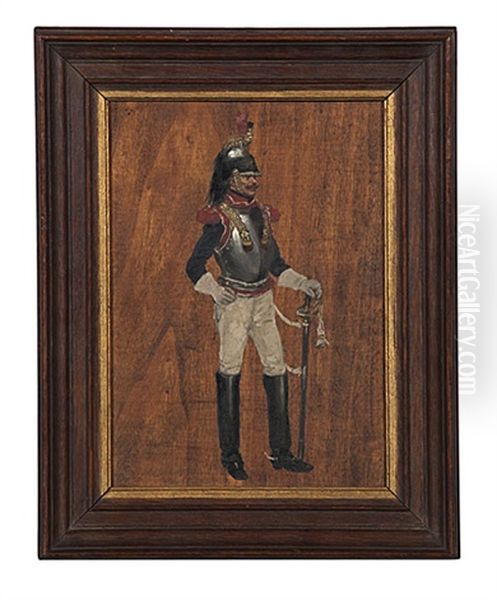 Portrait Of An Officer Oil Painting by Albert Bligny