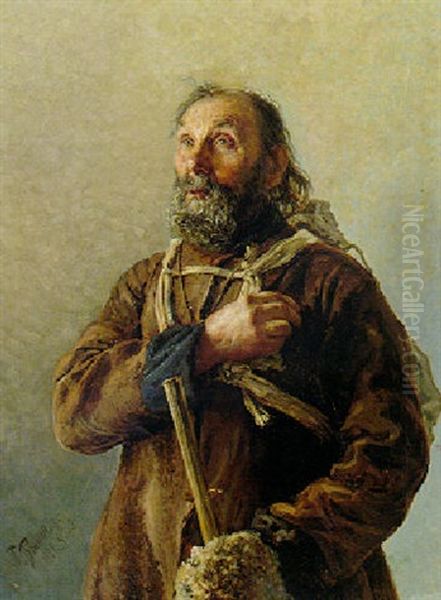 A Wanderer Oil Painting by Tikhon Nikoleavich Blinchikov