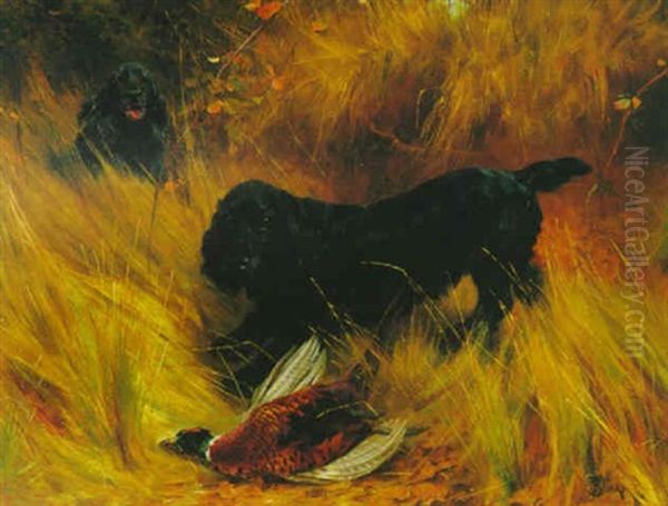 Spaniels Oil Painting by Thomas Blinks