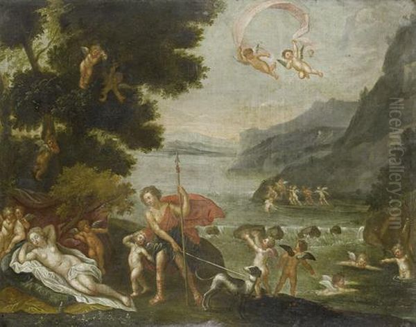 Adonis Led To Venus Oil Painting by Francesco Albani