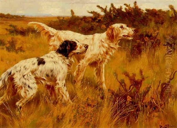 Two Setters Oil Painting by Thomas Blinks