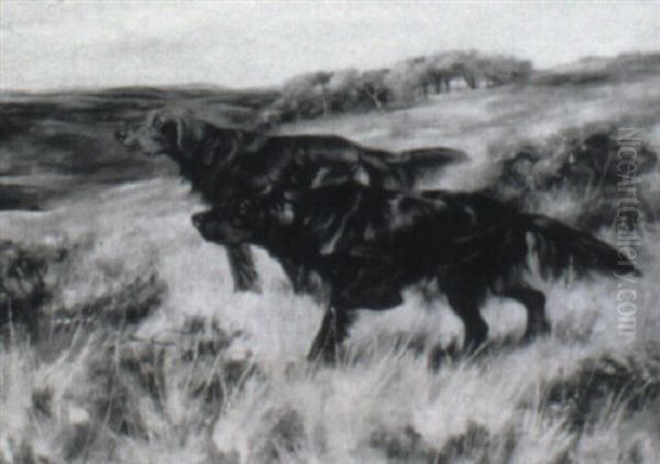 Two Dogs On A Point Oil Painting by Thomas Blinks