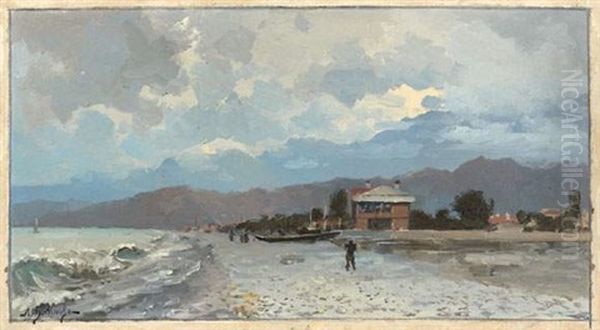 Plage De La Mer Noire Oil Painting by Leonid Demyanovich Blinov