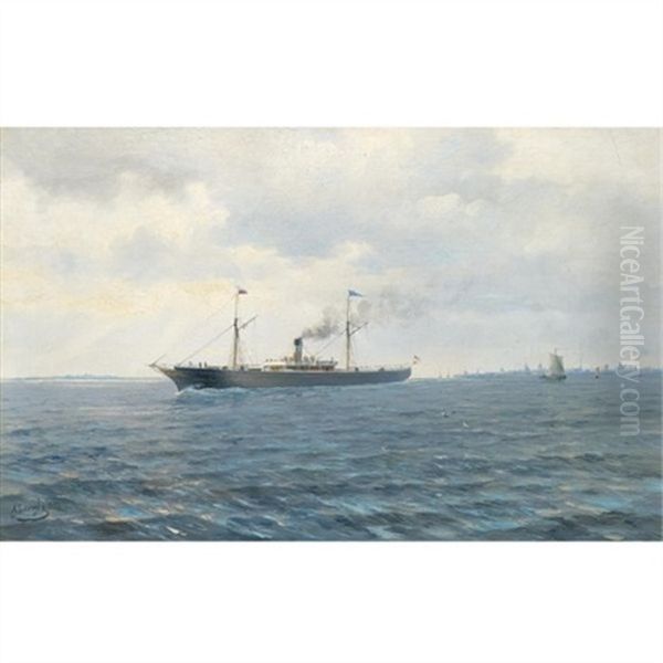 The Imperial Steamship Alexander Ii Oil Painting by Leonid Demyanovich Blinov