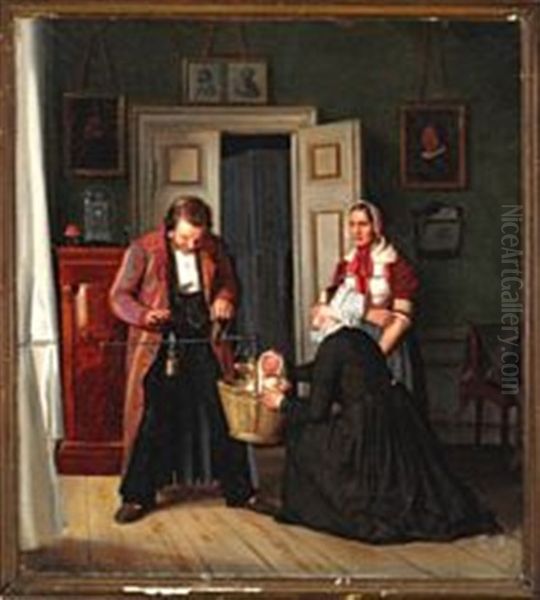 A Father's Joy Oil Painting by Carl Heinrich Bloch