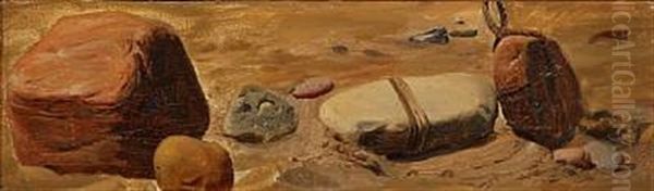 Rocks On A Beach Oil Painting by Carl Heinrich Bloch