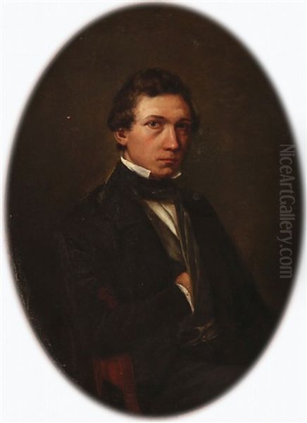 Portrait Of The Artist's Eldest Brother J. P. Bloch Oil Painting by Carl Heinrich Bloch