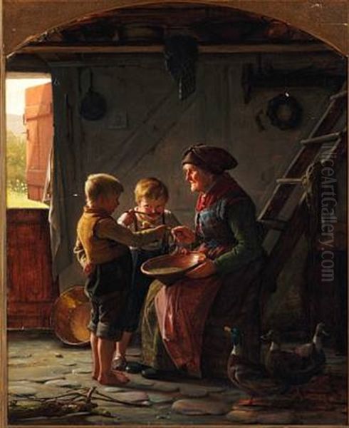 Et Maaltid Oil Painting by Carl Heinrich Bloch