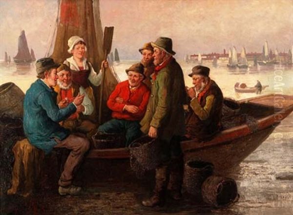 Fischer Im Hafen Oil Painting by Carl Heinrich Bloch