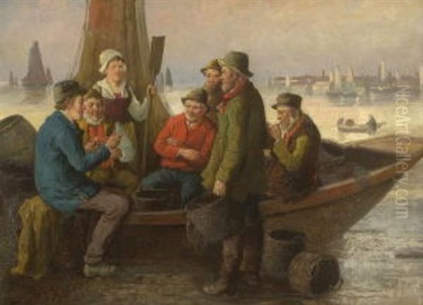 Fischer Im Hafen Oil Painting by Carl Heinrich Bloch