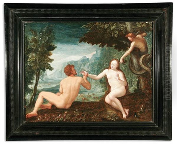 Adam And Eve by Anthonie van (Montfort) Blocklandt