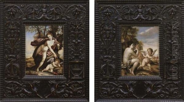 Venus Mit Schlafendem Amor Oil Painting by Anthonie van (Montfort) Blocklandt