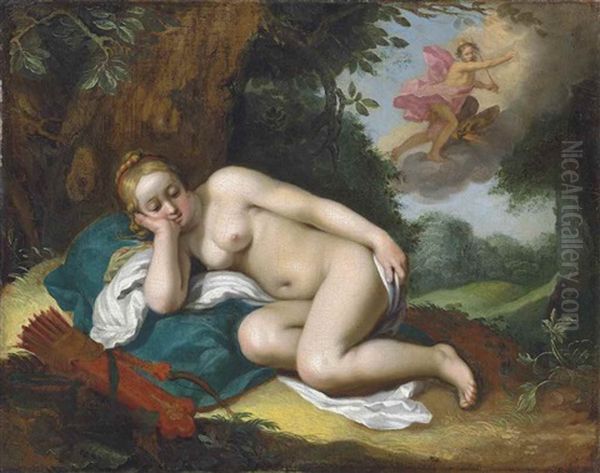 Jupiter And Callisto Oil Painting by Abraham Bloemaert