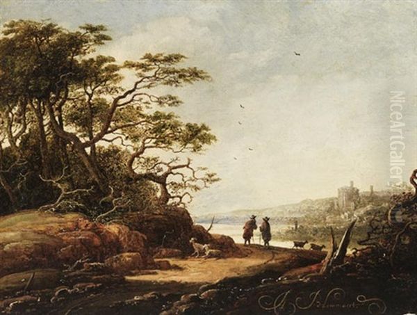 Kustenlandschaft Mit Zwei Hirten Oil Painting by Abraham Bloemaert