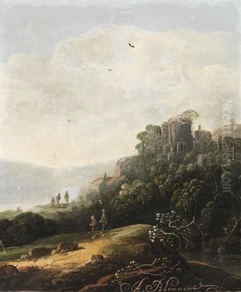 Landschaft Mit Ruine (+ Landschaft Mit Flusslauf; 2 Works) Oil Painting by Abraham Bloemaert