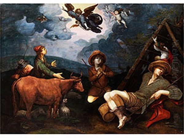 Erweckung Der Hirten Nach Bethlehem Oil Painting by Abraham Bloemaert