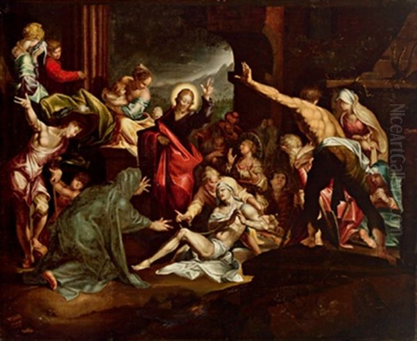 Die Aufweckung Des Lazerus Oil Painting by Abraham Bloemaert