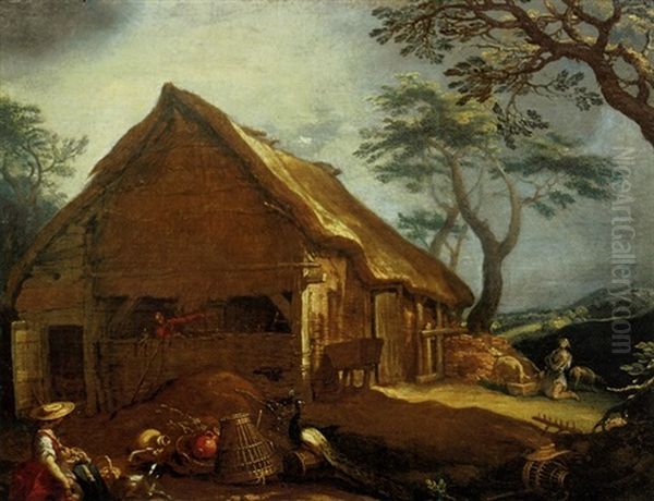 A Farmhouse With The Prodigal Son by Abraham Bloemaert