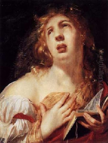 Mary Magdalen In Penitence Oil Painting by Abraham Bloemaert