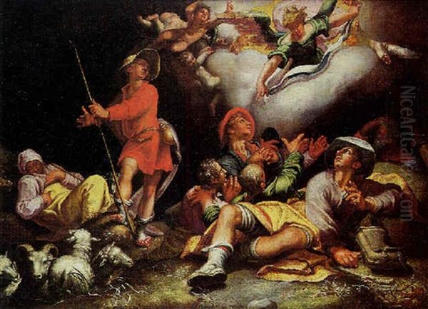 L'annonce Aux Bergers Oil Painting by Abraham Bloemaert