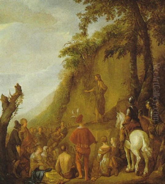 Die Predigt Johannes Des Taufers Oil Painting by Abraham Bloemaert