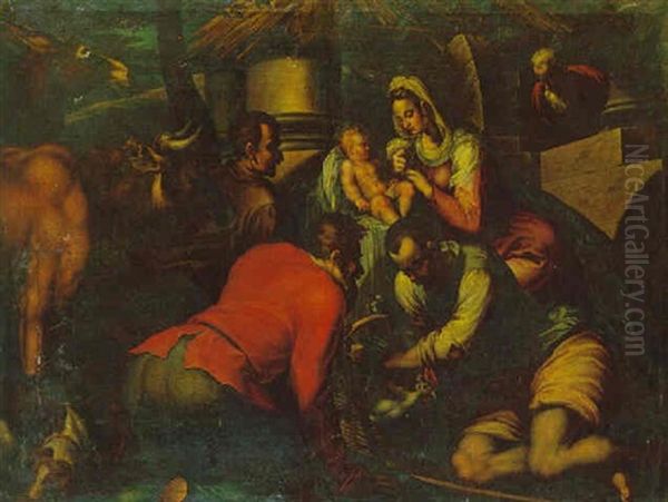 Adorazione Dei Magi Oil Painting by Abraham Bloemaert