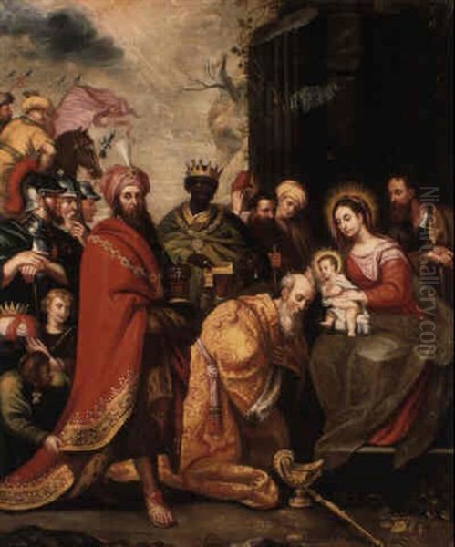 The Adoration Of The Magi Oil Painting by Abraham Bloemaert