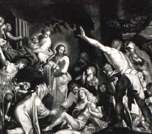 La Resurrection De Lazare Oil Painting by Abraham Bloemaert