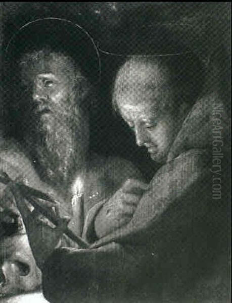 Saint Francis And Saint Jerome by Abraham Bloemaert