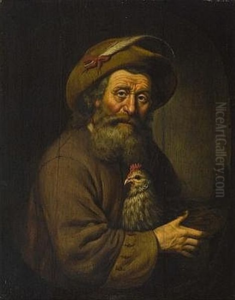 Alter Geflugelhandler Oil Painting by Hendrick Bloemaert