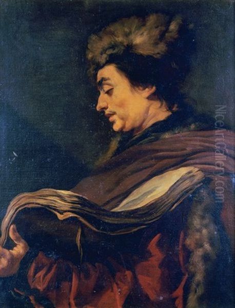 Portrait D'homme Lisant Oil Painting by Hendrick Bloemaert