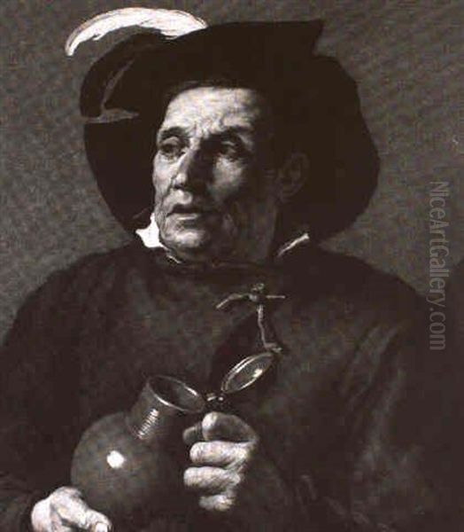 Ein Zecher Mit Krug by Hendrick Bloemaert