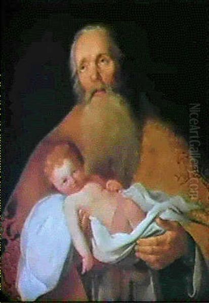 Simeon Mit Dem Jesusknaben Im Arm Oil Painting by Hendrick Bloemaert