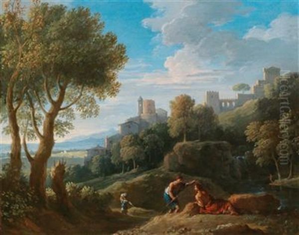 A Campagna Landscape Oil Painting by Jan Frans van Bloemen