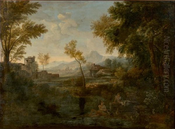 Paysage Ideal Oil Painting by Jan Frans van Bloemen