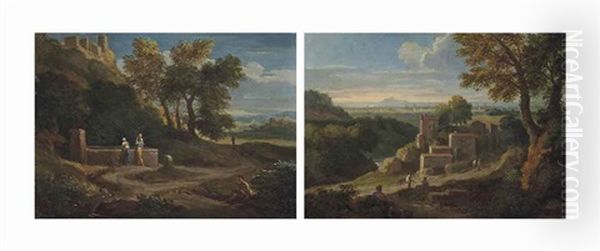 Paysages Italiens Oil Painting by Jan Frans van Bloemen