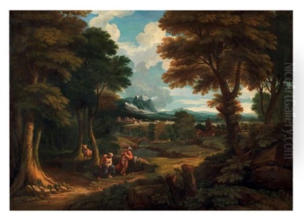 Paysage Avec Mercure Et Argus Oil Painting by Jan Frans van Bloemen