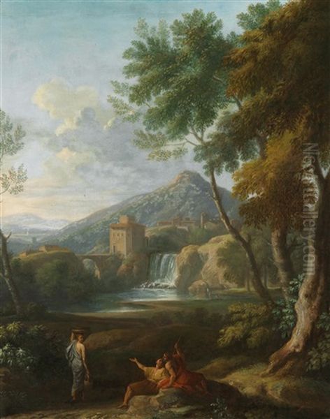 Campagnalandschaft Mit Klassischen Figuren Oil Painting by Jan Frans van Bloemen