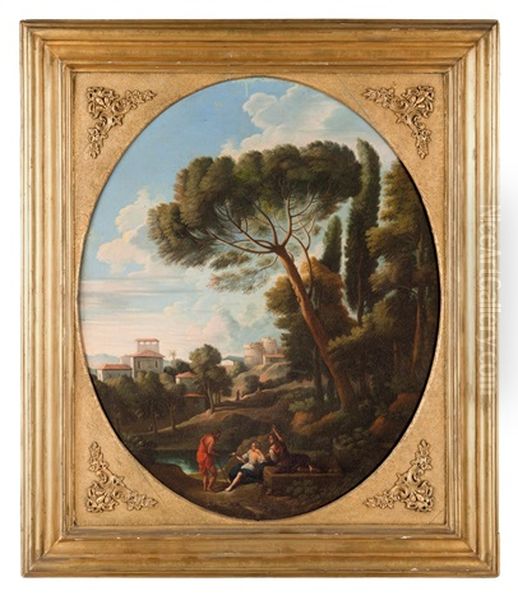 Paesaggio Con Figure Oil Painting by Jan Frans van Bloemen