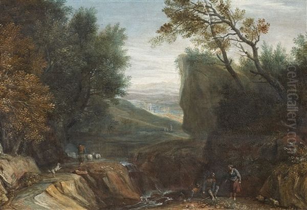 Sudliche Landschaft Mit Hirten Oil Painting by Jan Frans van Bloemen