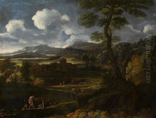 Weite Italienische Landschaft Oil Painting by Jan Frans van Bloemen