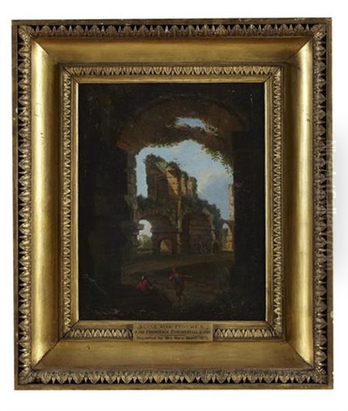 Figures By Ruins Oil Painting by Jan Frans van Bloemen